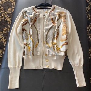 Hermes button down sweater